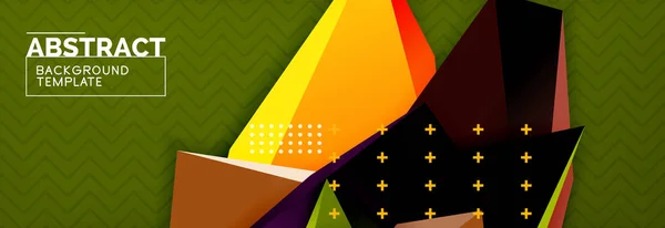 Vektor 3d triangulära former abstrakt bakgrund, origami futuristiska mall med linjer — Stock vektor