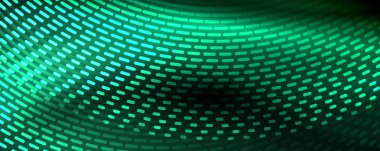 Işık parçacıkları karanlık neon uzayda parlayan, magic kızdırma parlak arka plan