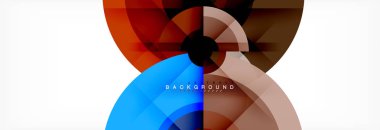 En az geometrik daireler ve üçgenler soyut arka plan, techno modern tasarımı, afişi şablonu