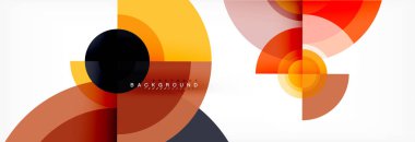 En az geometrik daireler ve üçgenler soyut arka plan, techno modern tasarımı, afişi şablonu