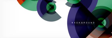 En az geometrik daireler ve üçgenler soyut arka plan, techno modern tasarımı, afişi şablonu