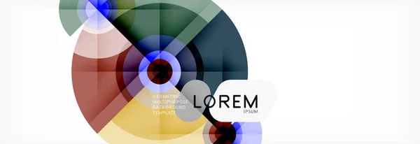 Minimal geometriska cirklar och trianglar abstrakt bakgrund, techno moderna design, affisch mall — Stock vektor