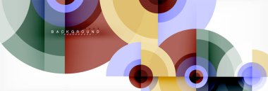 En az geometrik daireler ve üçgenler soyut arka plan, techno modern tasarımı, afişi şablonu