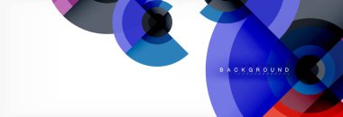 En az geometrik daireler ve üçgenler soyut arka plan, techno modern tasarımı, afişi şablonu