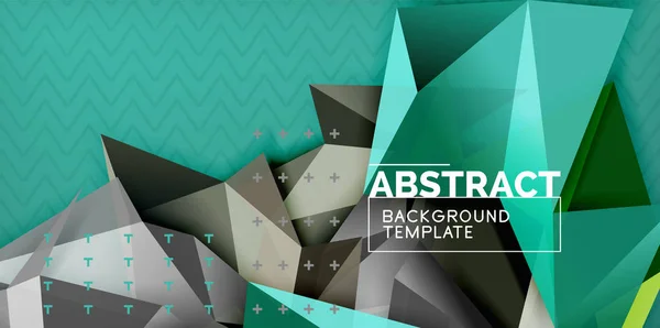 Vektor dreieckig 3D geometrische Formen Hintergrund, modernes Plakatdesign — Stockvektor