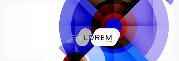 Minimale geometrische cirkels en driehoeken abstract achtergrond, techno moderne design, poster sjabloon — Stockvector