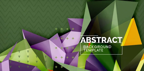 Low-Poly-Design 3D dreieckige Form Hintergrund, Mosaik abstrakte Design-Vorlage — Stockvektor