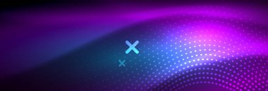 Koyu, parlak hareket, sihirli alan ışık parlayan soyut dalga. Vektör techno arka plan