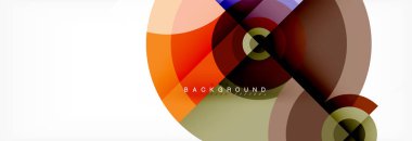 En az geometrik daireler ve üçgenler soyut arka plan, techno modern tasarımı, afişi şablonu