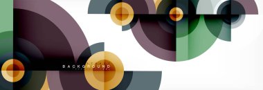 En az geometrik daireler ve üçgenler soyut arka plan, techno modern tasarımı, afişi şablonu