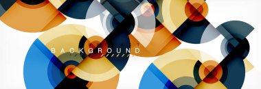 Geometrik arka plan uçan daireler