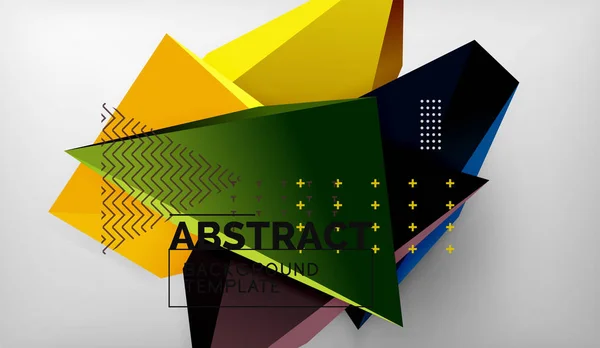 Абстрактные цветовые треугольники геометрического фона. Мозаичный треугольный низкопольный стиль — стоковый вектор