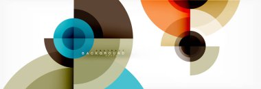 En az geometrik daireler ve üçgenler soyut arka plan, techno modern tasarımı, afişi şablonu