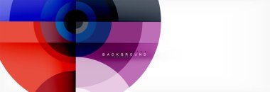 En az geometrik daireler ve üçgenler soyut arka plan, techno modern tasarımı, afişi şablonu