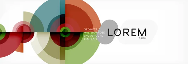Cercle géométrique composition abstraite fond conception, couverture, modèle, brochure, dépliant . — Image vectorielle