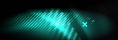 Neon parlayan techno hatları, yüksek teknoloji fütüristik arka plan şablonu çizgilerle