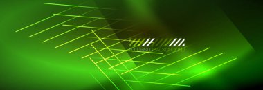 Neon parlayan ışık arka plan soyut. Işık ile karanlık arka plan. Neon ışıkları, gece görünümü ile arka plan. Vektör