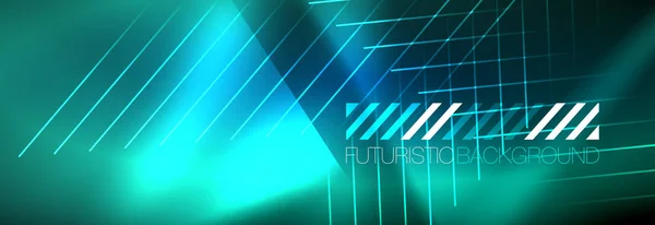 Neon glühende Techno-Linien, Hi-Tech futuristische abstrakte Hintergrundschablone mit Linien — Stockvektor