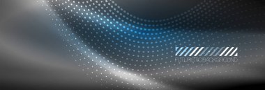 Soyut dalga koyu, parlak hareket üzerinde parlayan, Noel ve yeni yıl alan ışık sihirli. Techno arka plan