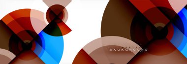 En az geometrik daireler ve üçgenler soyut arka plan, techno modern tasarımı, afişi şablonu