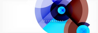 En az geometrik daireler ve üçgenler soyut arka plan, techno modern tasarımı, afişi şablonu