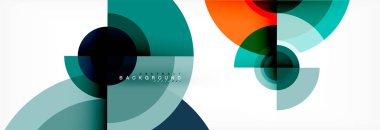 En az geometrik daireler ve üçgenler soyut arka plan, techno modern tasarımı, afişi şablonu