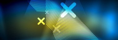 Neon parlayan techno hatları, yüksek teknoloji fütüristik arka plan şablonu çizgilerle