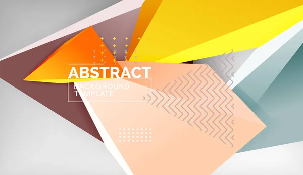 3D geometrische driehoekige vormen abstract achtergrond, kleur driehoeken samenstelling op grijze achtergrond, zakenreis of hi-tech conceptuele behang — Stockvector