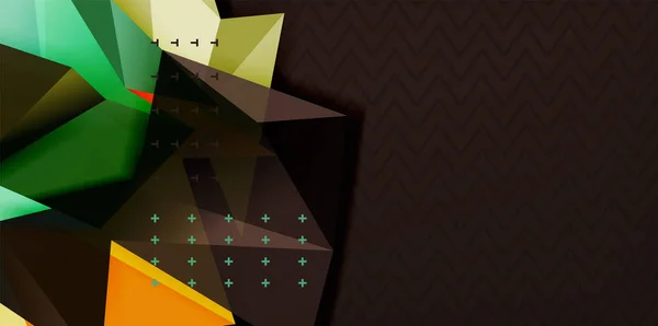 Vector triangular 3d geometric shapes background, modern poster design — Stock Vector