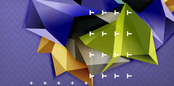 Векторные треугольные трехмерные геометрические фигуры фон, современный дизайн плаката — стоковый вектор
