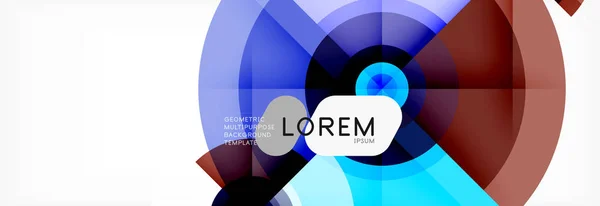 Minimal geometriska cirklar och trianglar abstrakt bakgrund, techno moderna design, affisch mall — Stock vektor