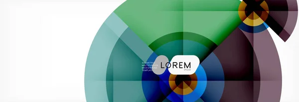 Minimal lingkaran geometris dan segitiga latar belakang abstrak, techno desain modern, poster template - Stok Vektor