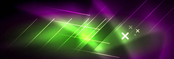 Glänzende leuchtende Lichter Neon Farbe Design Hintergrund — Stockvektor