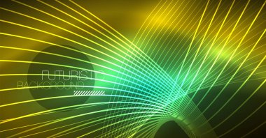 Neon parlayan sihirli arka plan, neon afiş, gece gökyüzü duvar kağıdı. Sihirli ışığı efekti. Noel soyut desen.