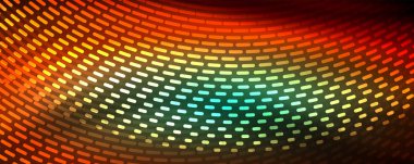 Işık parçacıkları karanlık neon uzayda parlayan, magic kızdırma parlak arka plan