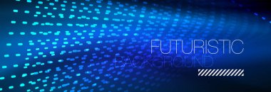 Işık parçacıkları karanlık neon uzayda parlayan, magic kızdırma parlak arka plan