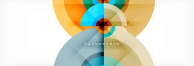 En az geometrik daireler ve üçgenler soyut arka plan, techno modern tasarımı, afişi şablonu