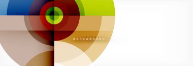 En az geometrik daireler ve üçgenler soyut arka plan, techno modern tasarımı, afişi şablonu