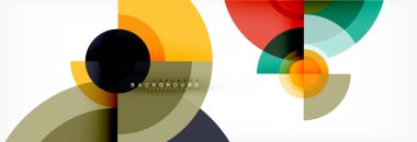 En az geometrik daireler ve üçgenler soyut arka plan, techno modern tasarımı, afişi şablonu