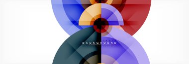 En az geometrik daireler ve üçgenler soyut arka plan, techno modern tasarımı, afişi şablonu