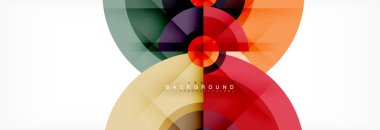 En az geometrik daireler ve üçgenler soyut arka plan, techno modern tasarımı, afişi şablonu