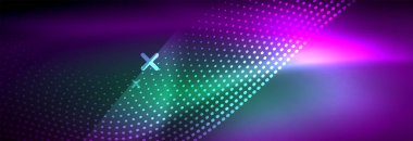 Koyu, parlak hareket, sihirli alan ışık parlayan soyut dalga. Vektör techno arka plan