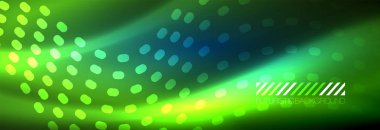 Koyu, parlak hareket, sihirli alan ışık parlayan soyut dalga. Vektör techno arka plan