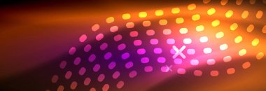 Koyu, parlak hareket, sihirli alan ışık parlayan soyut dalga. Vektör techno arka plan