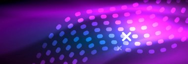 Koyu, parlak hareket, sihirli alan ışık parlayan soyut dalga. Vektör techno arka plan