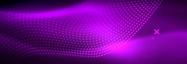 Koyu, parlak hareket, sihirli alan ışık parlayan soyut dalga. Vektör techno arka plan