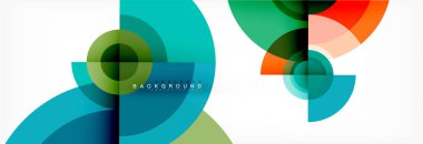 En az geometrik daireler ve üçgenler soyut arka plan, techno modern tasarımı, afişi şablonu