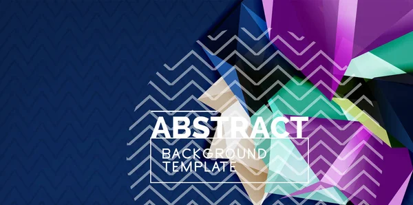 Kleur geometrische abstracte achtergrond, minimale abstractie design met mozaïek stijl 3D-vorm — Stockvector