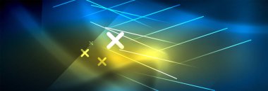 Neon parlayan techno hatları, yüksek teknoloji fütüristik arka plan şablonu çizgilerle