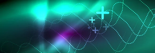 Zářící neon abstraktní čáry, futuristické šablona techno — Stockový vektor